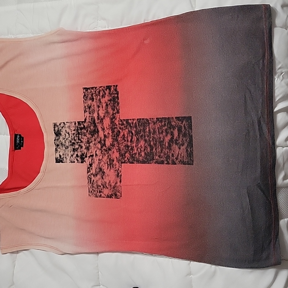 Daytrip Oversized Ombre Cross Tank Top - Size Medium (fits like a Large)
